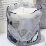 Glass Candle Jar With Wrinkly Effect