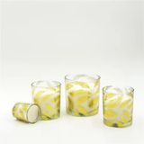 Glass Candle Jar With Gold Leaf Decoration