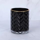 Classic Glass Candle Jar With Inner Spraying And Gold Rim