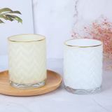 Classic Glass Candle Jar With Inner Spraying And Gold Rim