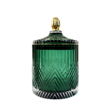 Premium Glass Candle Jar In Transparent Colour Spraying