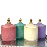 Luxury Glass Candle Jar With Pastel Colour Spraying