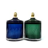 Premium Glass Candle Jar In Transparent Colour Spraying