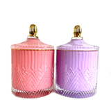 Luxury Glass Candle Jar With Pastel Colour Spraying