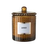 Premium Glass Candle Jar With Dot Decoration