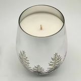 Glass Candle Jar With Tree Electroplating Effect