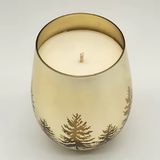 Glass Candle Jar With Tree Electroplating Effect