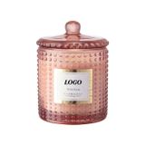 Premium Glass Candle Jar With Dot Decoration
