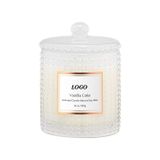 Premium Glass Candle Jar With Dot Decoration