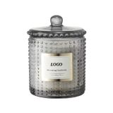 Premium Glass Candle Jar With Dot Decoration