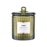 Premium Glass Candle Jar With Dot Decoration