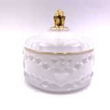 Elegant Glass Candle Jar With Heart Decoration
