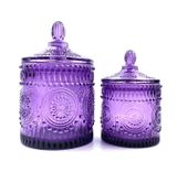 Luxury Glass Candle Jar With Flower Decoration