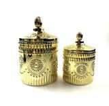 Luxury Glass Candle Jar With Flower Decoration