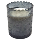 Elegant Embossed Sunflower Pattern Glass Candle Containers