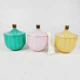 High-quality Ribbed Glass Candle Jar For Home Decor