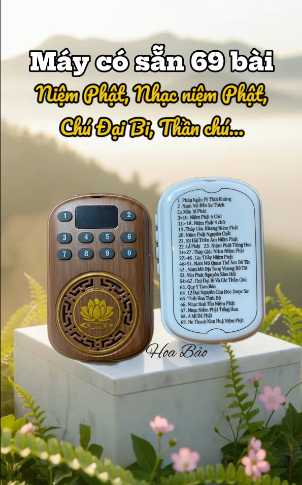  Máy niệm Phật Mini SEN 69 BÀI, Có Phím Số, âm thanh to 