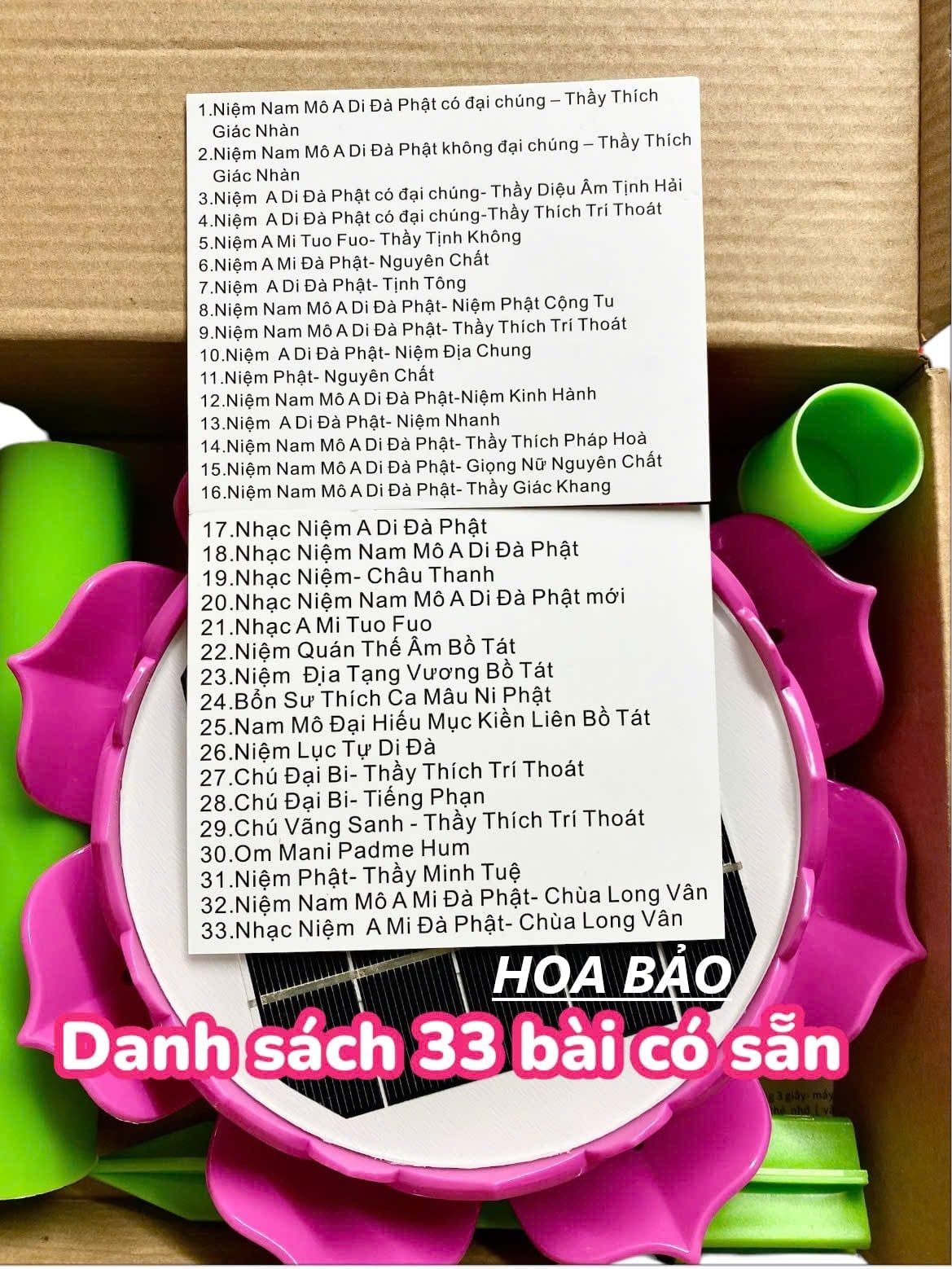  ✅Siêu Bền ✅ Đài Niệm Phật Hoa Sen Năng Lượng Mặt Trời - Có sẵn 29 bài Niệm Phật 