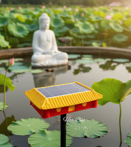  Loại A - Đài Niệm Phật Năng Lượng Mặt Trời Mái Chùa Cao Cấp - Máy tụng Kinh Địa Tạng năng lượng 