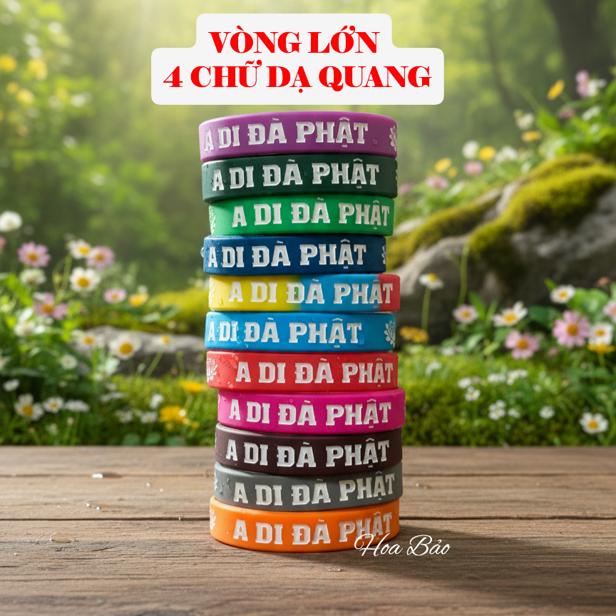  Vòng Tay A Di Đà Phật - Vòng cao su Nam Mô A Di Đà Phật 