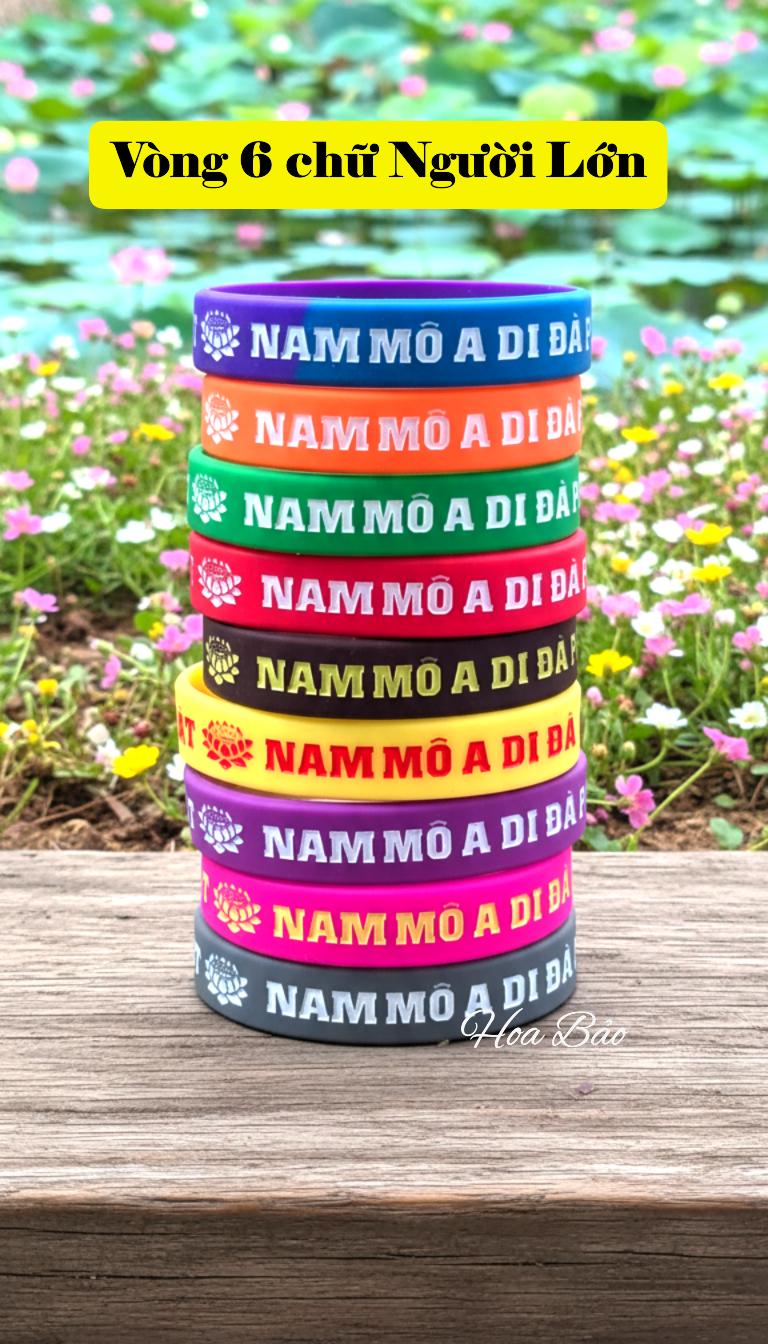  Vòng Tay A Di Đà Phật - Vòng cao su Nam Mô A Di Đà Phật 