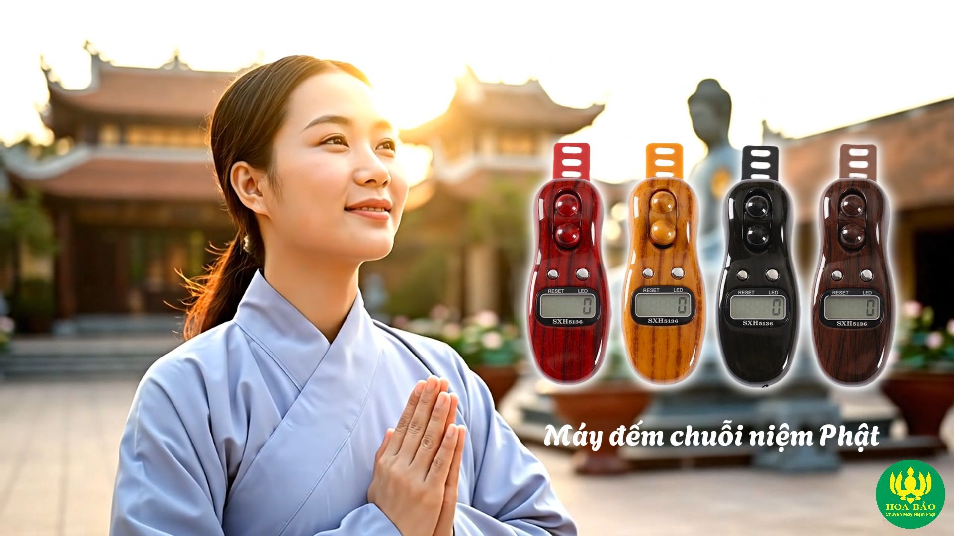  Máy Đếm Số Niệm Phật, có đèn led - Dạng chuỗi Cao Cấp 