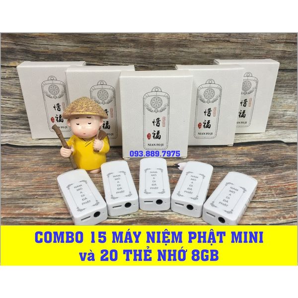  [Mã ELHACE giảm 4% đơn 300K] Combo 15 Máy Niệm Phật Mini & 20 thẻ trắng 8 g---b 