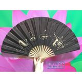  QUẠT VẢI THƯ PHÁP - BỀN&ĐẸP - size Đại và size Trung 