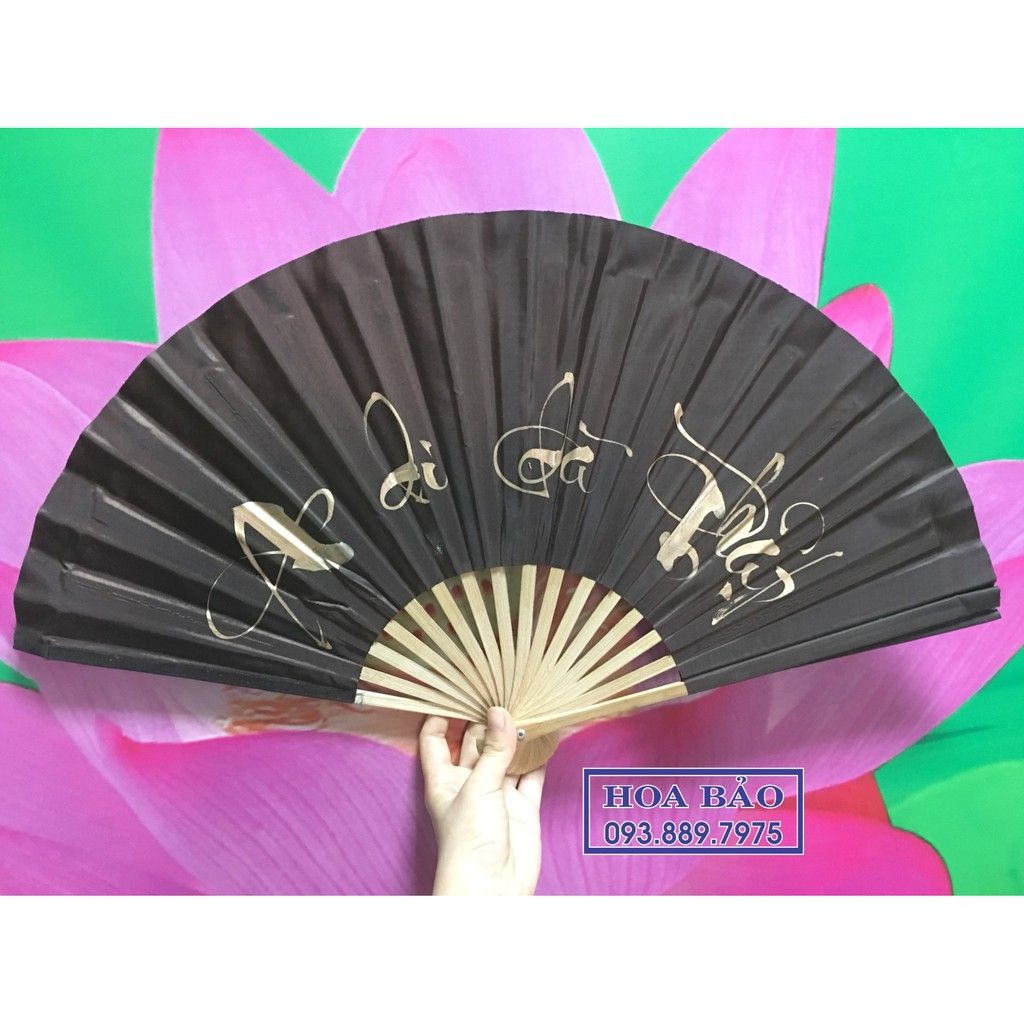  QUẠT VẢI THƯ PHÁP - BỀN&ĐẸP - size Đại và size Trung 