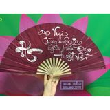  QUẠT VẢI THƯ PHÁP - BỀN&ĐẸP - size Đại và size Trung 