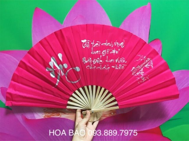  QUẠT VẢI THƯ PHÁP - BỀN&ĐẸP - size Đại và size Trung 