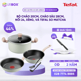 Bộ chảo 20cm, chảo sâu 28cm, nồi 24, xẻng, vá Tefal So Matcha - URBOX