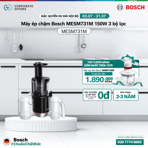 Máy ép chậm Bosch MESM731M 150W 3 bộ lọc