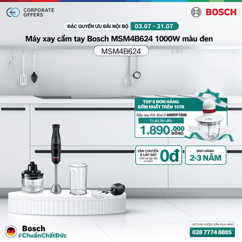 Máy xay cầm tay Bosch MSM4B624 1000W màu đen