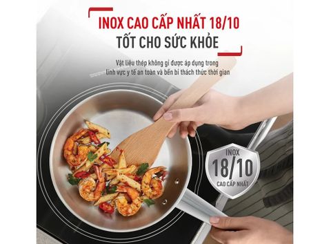 Bộ 2 chảo Inox cao cấp Professional Tefal (24/28cm)