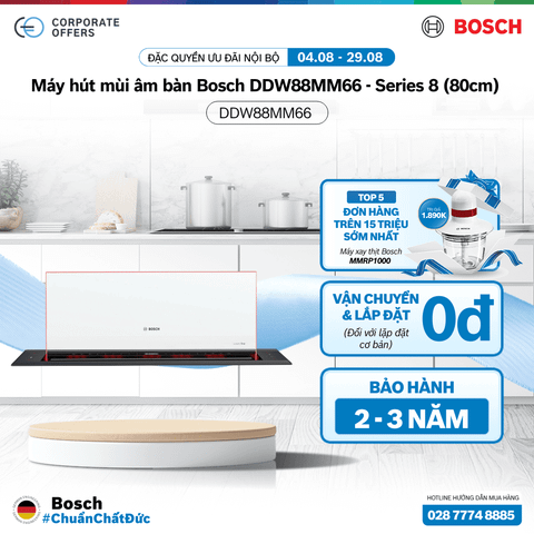 Máy hút mùi âm bàn Bosch DDW88MM66 - Series 8 (80cm)