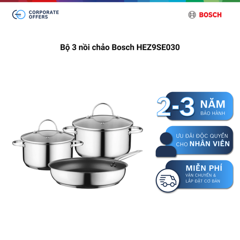 Bộ 3 nồi chảo Bosch HEZ9SE030
