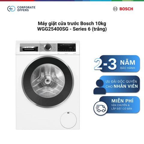 Máy giặt cửa trước Bosch 10kg WGG25400SG - Series 6 (trắng)