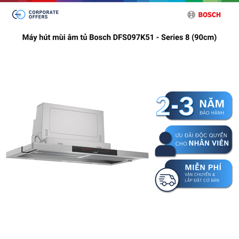 Máy hút mùi âm tủ Bosch DFS097K51 - Series 8 (90cm)