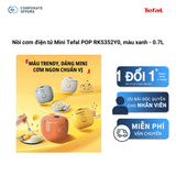 Nồi cơm điện tử Mini Tefal POP RK5352Y0, màu xanh  - 0.7L