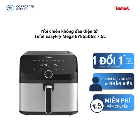 Nồi chiên không dầu điện tử Tefal EasyFry Mega EY855D68 7.5L
