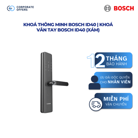 Khoá Thông Minh Bosch ID40 | Khoá Vân Tay Bosch ID40 (Xám)