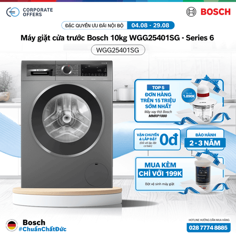 Máy giặt cửa trước Bosch 10kg WGG25401SG - Series 6