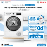Máy sấy bơm nhiệt 8Kg Bosch WTH85008SG - Series 4