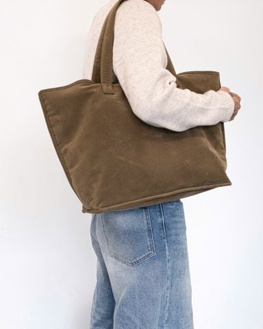  Andiamo Faux Leather Tote Bag - Mocha Suede 