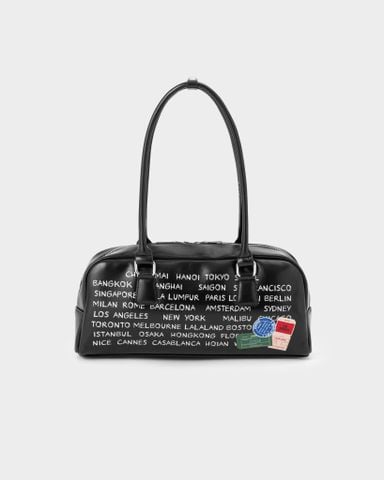  Beau Handle Bag - Black - City Printed 