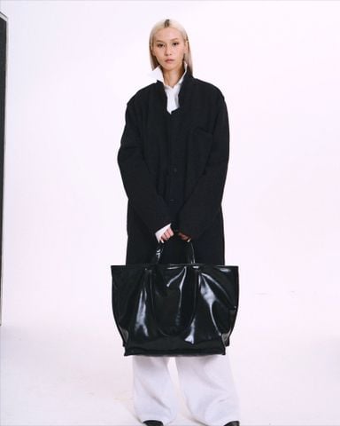  Andiamo Faux Leather Tote Bag - Black 