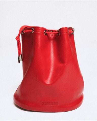  NAPPA LEATHER NUCKET BAG - RED 