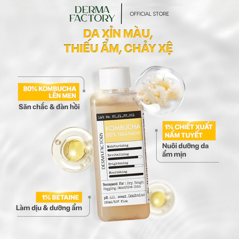  Nước cân bằng cung cấp dưỡng chất Derma Factory Kombucha 80% Treatment 150ml 