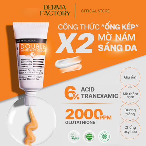  Kem dưỡng trắng da mờ thâm nám Derma Factory Double Whitening Cream 40ml 